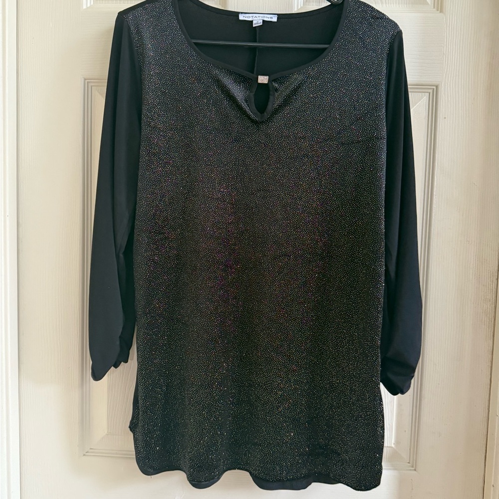 Black and Gold Glittery Blouse